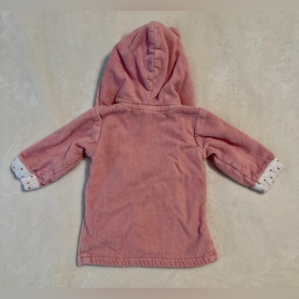 Carters Pink Bunny Terry Cloth Hooded Bath Robe - Picture 2 of 4